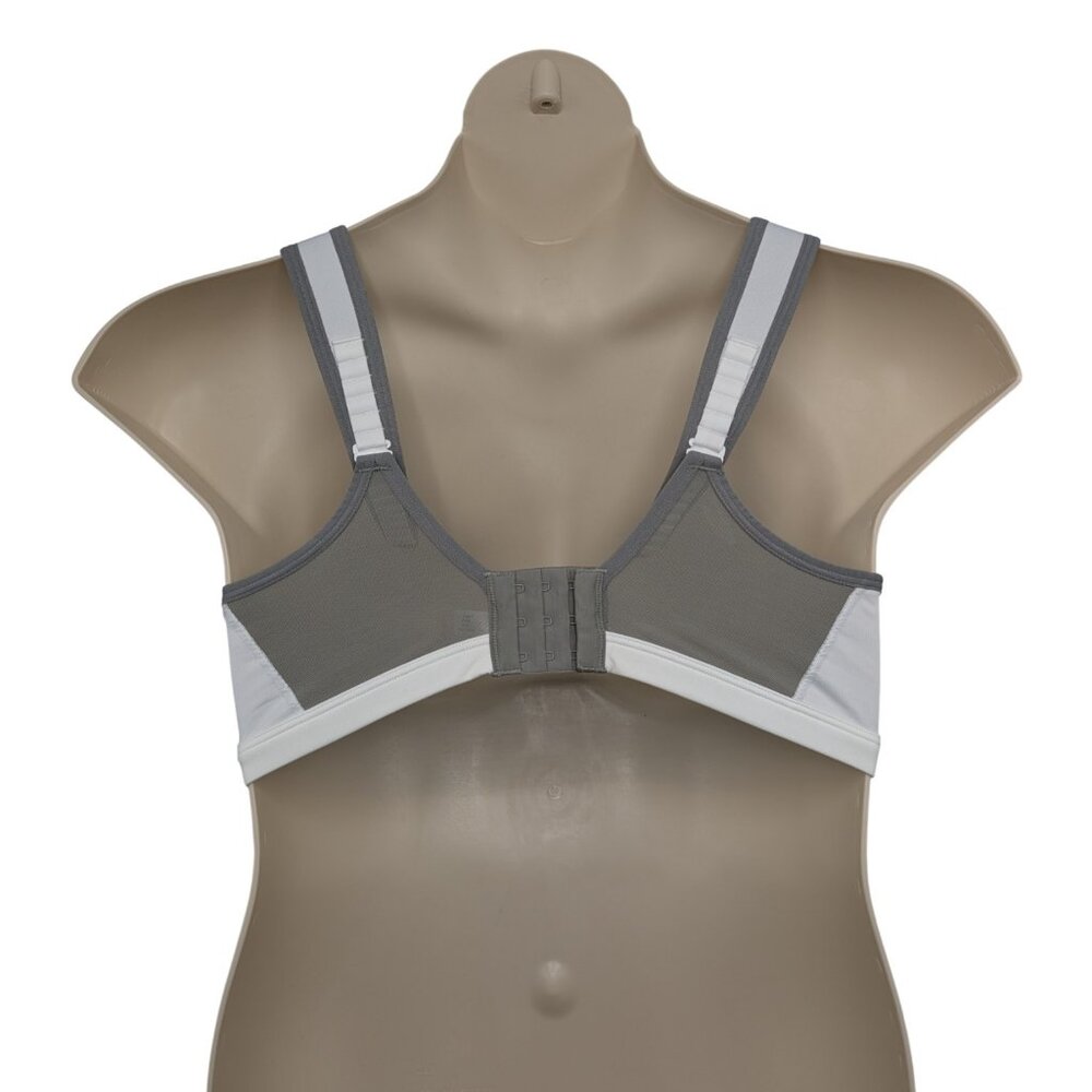 Livi Active Sports Bra 38C Full Coverage Underwire Sports White Gray - Picture 3 of 9